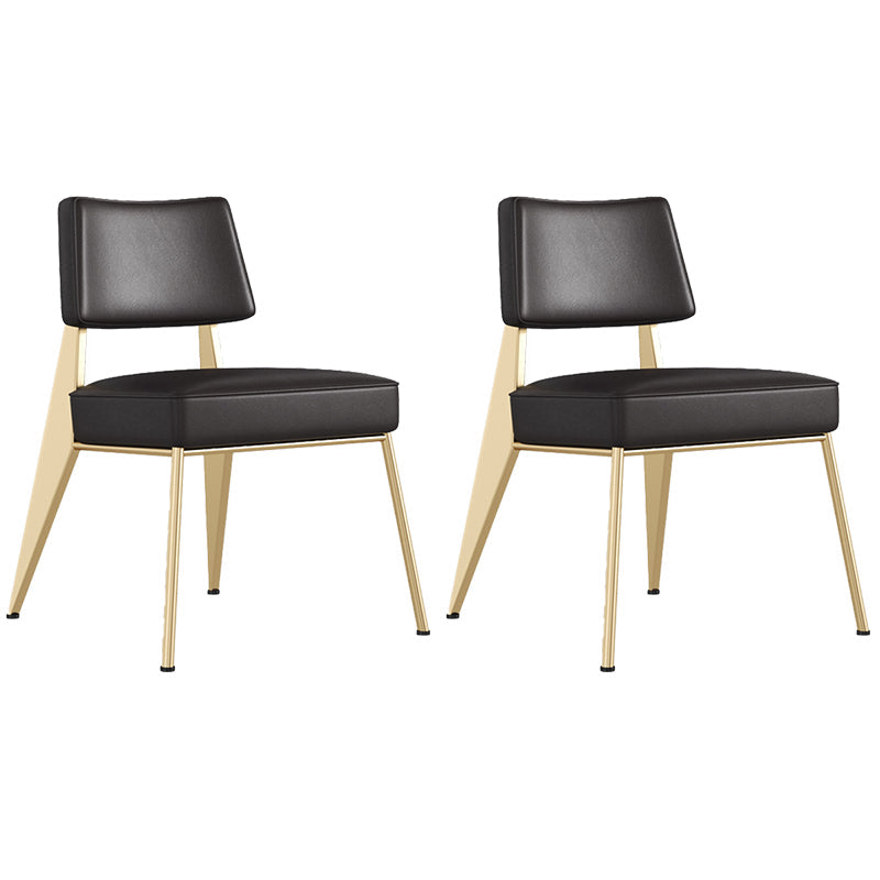 Dining Room Side Chairs Contemporary Metal Kitchen Chair for Home Black-Gold Armless Set of 2 Clearhalo 'Dining Chairs' 'Dining Tables & Seating' 'dining_chair' 'Furniture' 'furniture_dining_chair' 'Kitchen & Dining Furniture' 5086672