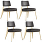 Dining Room Side Chairs Contemporary Metal Kitchen Chair for Home Black-Gold Armless Set of 4 Clearhalo 'Dining Chairs' 'Dining Tables & Seating' 'dining_chair' 'Furniture' 'furniture_dining_chair' 'Kitchen & Dining Furniture' 5086673