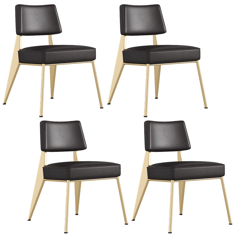 Dining Room Side Chairs Contemporary Metal Kitchen Chair for Home Black-Gold Armless Set of 4 Clearhalo 'Dining Chairs' 'Dining Tables & Seating' 'dining_chair' 'Furniture' 'furniture_dining_chair' 'Kitchen & Dining Furniture' 5086673