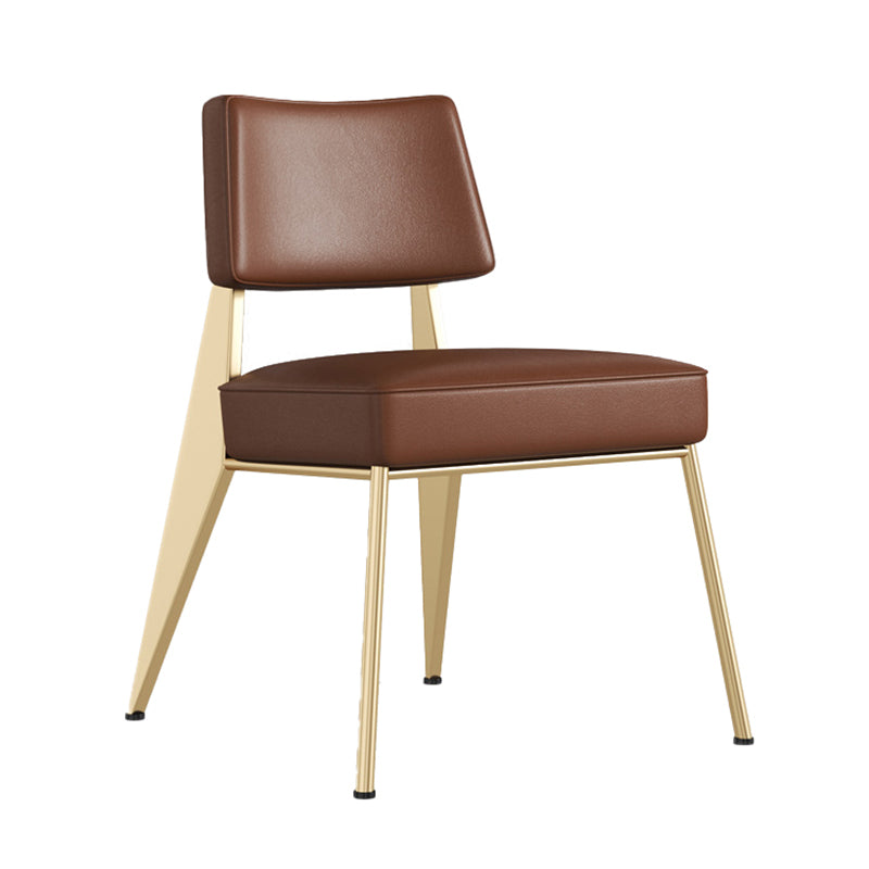 Dining Room Side Chairs Contemporary Metal Kitchen Chair for Home Gold-Brown Armless 1 Piece Clearhalo 'Dining Chairs' 'Dining Tables & Seating' 'dining_chair' 'Furniture' 'furniture_dining_chair' 'Kitchen & Dining Furniture' 5086674