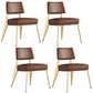 Dining Room Side Chairs Contemporary Metal Kitchen Chair for Home Gold-Brown Armless Set of 4 Clearhalo 'Dining Chairs' 'Dining Tables & Seating' 'dining_chair' 'Furniture' 'furniture_dining_chair' 'Kitchen & Dining Furniture' 5086676