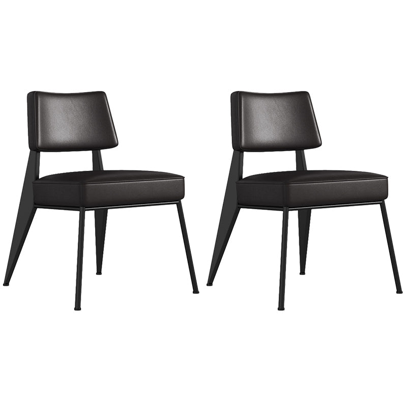 Dining Room Side Chairs Contemporary Metal Kitchen Chair for Home Black Armless Set of 2 Clearhalo 'Dining Chairs' 'Dining Tables & Seating' 'dining_chair' 'Furniture' 'furniture_dining_chair' 'Kitchen & Dining Furniture' 5086678
