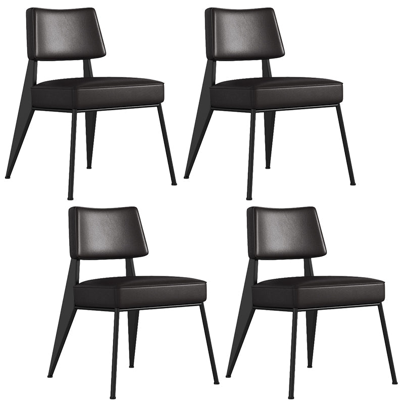Dining Room Side Chairs Contemporary Metal Kitchen Chair for Home Black Armless Set of 4 Clearhalo 'Dining Chairs' 'Dining Tables & Seating' 'dining_chair' 'Furniture' 'furniture_dining_chair' 'Kitchen & Dining Furniture' 5086679