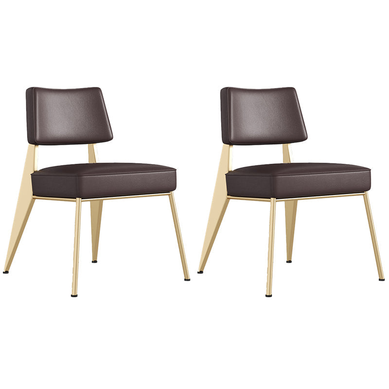 Dining Room Side Chairs Contemporary Metal Kitchen Chair for Home Gold-Black Armless Set of 2 Clearhalo 'Dining Chairs' 'Dining Tables & Seating' 'dining_chair' 'Furniture' 'furniture_dining_chair' 'Kitchen & Dining Furniture' 5086681