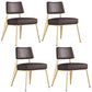 Dining Room Side Chairs Contemporary Metal Kitchen Chair for Home Gold-Black Armless Set of 4 Clearhalo 'Dining Chairs' 'Dining Tables & Seating' 'dining_chair' 'Furniture' 'furniture_dining_chair' 'Kitchen & Dining Furniture' 5086682