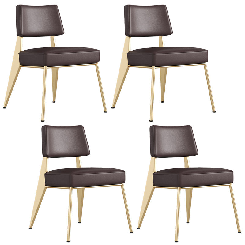 Dining Room Side Chairs Contemporary Metal Kitchen Chair for Home Gold-Black Armless Set of 4 Clearhalo 'Dining Chairs' 'Dining Tables & Seating' 'dining_chair' 'Furniture' 'furniture_dining_chair' 'Kitchen & Dining Furniture' 5086682