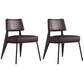 Dining Room Side Chairs Contemporary Metal Kitchen Chair for Home Black-Brown Armless Set of 2 Clearhalo 'Dining Chairs' 'Dining Tables & Seating' 'dining_chair' 'Furniture' 'furniture_dining_chair' 'Kitchen & Dining Furniture' 5086684
