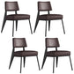 Dining Room Side Chairs Contemporary Metal Kitchen Chair for Home Black-Brown Armless Set of 4 Clearhalo 'Dining Chairs' 'Dining Tables & Seating' 'dining_chair' 'Furniture' 'furniture_dining_chair' 'Kitchen & Dining Furniture' 5086685