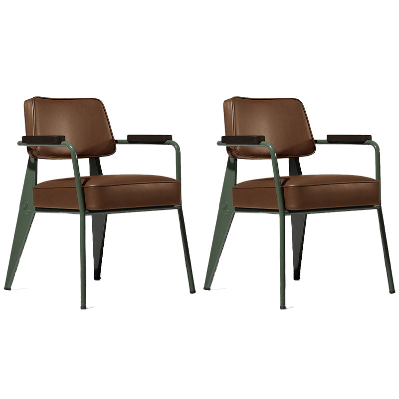 Dining Room Side Chairs Contemporary Metal Kitchen Chair for Home Coffee With Arms Set of 2 Clearhalo 'Dining Chairs' 'Dining Tables & Seating' 'dining_chair' 'Furniture' 'furniture_dining_chair' 'Kitchen & Dining Furniture' 5086690