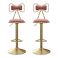Glam Iron Adjustable Swivel Barstool Low Back Indoor Tall Stool with Upholstered Seat Pink 2 Piece Set Clearhalo 'Bar Furniture' 'Bar Stools' 'bar_stools' 'furn' 'furn_bar_stools' 'Furniture' 'furniture_bar_stools' 'Kitchen & Dining Furniture' 5086695