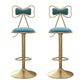 Glam Iron Adjustable Swivel Barstool Low Back Indoor Tall Stool with Upholstered Seat Light Blue 2 Piece Set Clearhalo 'Bar Furniture' 'Bar Stools' 'bar_stools' 'furn' 'furn_bar_stools' 'Furniture' 'furniture_bar_stools' 'Kitchen & Dining Furniture' 5086704