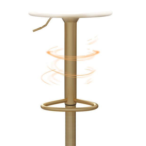 Glam Iron Adjustable Swivel Barstool Low Back Indoor Tall Stool with Upholstered Seat Clearhalo 'Bar Furniture' 'Bar Stools' 'bar_stools' 'furn' 'furn_bar_stools' 'Furniture' 'furniture_bar_stools' 'Kitchen & Dining Furniture' 5086707