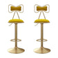 Glam Iron Adjustable Swivel Barstool Low Back Indoor Tall Stool with Upholstered Seat Yellow 2 Piece Set Clearhalo 'Bar Furniture' 'Bar Stools' 'bar_stools' 'furn' 'furn_bar_stools' 'Furniture' 'furniture_bar_stools' 'Kitchen & Dining Furniture' 5086711