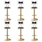 Glam Iron Adjustable Swivel Barstool Low Back Indoor Tall Stool with Upholstered Seat Blue 6 Piece Set Clearhalo 'Bar Furniture' 'Bar Stools' 'bar_stools' 'furn' 'furn_bar_stools' 'Furniture' 'furniture_bar_stools' 'Kitchen & Dining Furniture' 5086717