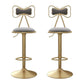 Glam Iron Adjustable Swivel Barstool Low Back Indoor Tall Stool with Upholstered Seat Grey 2 Piece Set Clearhalo 'Bar Furniture' 'Bar Stools' 'bar_stools' 'furn' 'furn_bar_stools' 'Furniture' 'furniture_bar_stools' 'Kitchen & Dining Furniture' 5086723