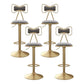Glam Iron Adjustable Swivel Barstool Low Back Indoor Tall Stool with Upholstered Seat Grey 4 Piece Set Clearhalo 'Bar Furniture' 'Bar Stools' 'bar_stools' 'furn' 'furn_bar_stools' 'Furniture' 'furniture_bar_stools' 'Kitchen & Dining Furniture' 5086724