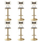 Glam Iron Adjustable Swivel Barstool Low Back Indoor Tall Stool with Upholstered Seat Grey 6 Piece Set Clearhalo 'Bar Furniture' 'Bar Stools' 'bar_stools' 'furn' 'furn_bar_stools' 'Furniture' 'furniture_bar_stools' 'Kitchen & Dining Furniture' 5086725