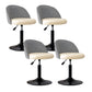 Modern Home Adjustable Height Stool Matte Finish Upholstered Bar Stools Off-White 4 Piece Set Short Stool(22"H) Clearhalo 'Bar Furniture' 'Bar Stools' 'bar_stools' 'furn' 'furn_bar_stools' 'Furniture' 'furniture_bar_stools' 'Kitchen & Dining Furniture' 5086796