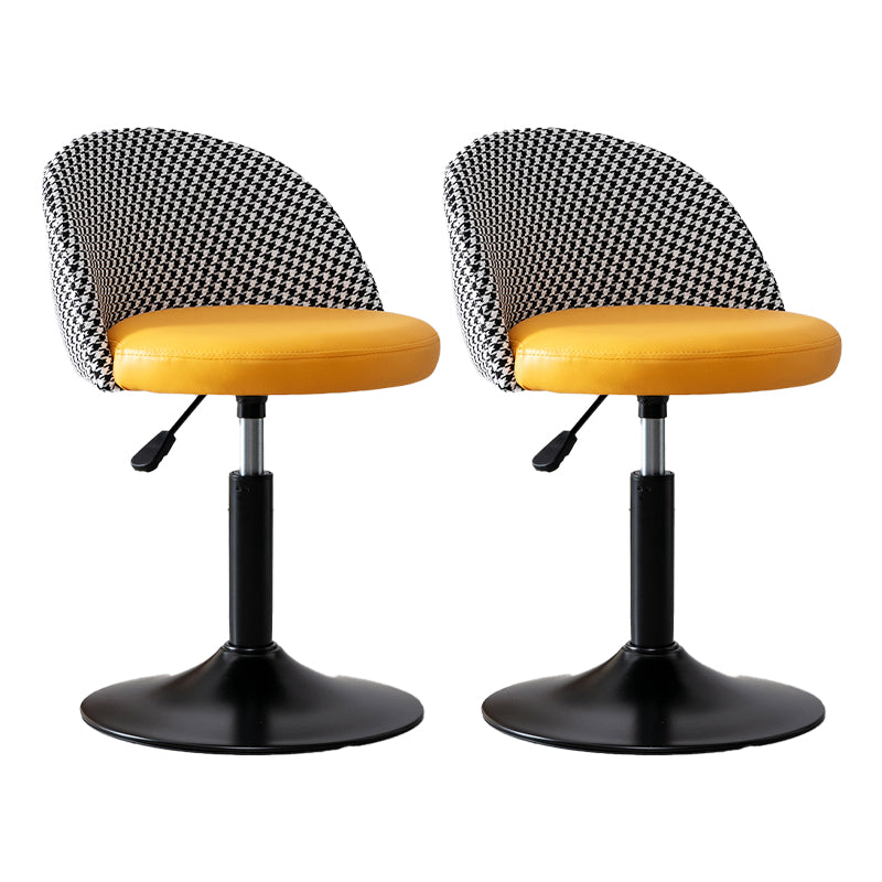 Modern Home Adjustable Height Stool Matte Finish Upholstered Bar Stools Orange 2 Piece Set Short Stool(22"H) Clearhalo 'Bar Furniture' 'Bar Stools' 'bar_stools' 'furn' 'furn_bar_stools' 'Furniture' 'furniture_bar_stools' 'Kitchen & Dining Furniture' 5086802