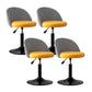 Modern Home Adjustable Height Stool Matte Finish Upholstered Bar Stools Orange 4 Piece Set Short Stool(22"H) Clearhalo 'Bar Furniture' 'Bar Stools' 'bar_stools' 'furn' 'furn_bar_stools' 'Furniture' 'furniture_bar_stools' 'Kitchen & Dining Furniture' 5086805