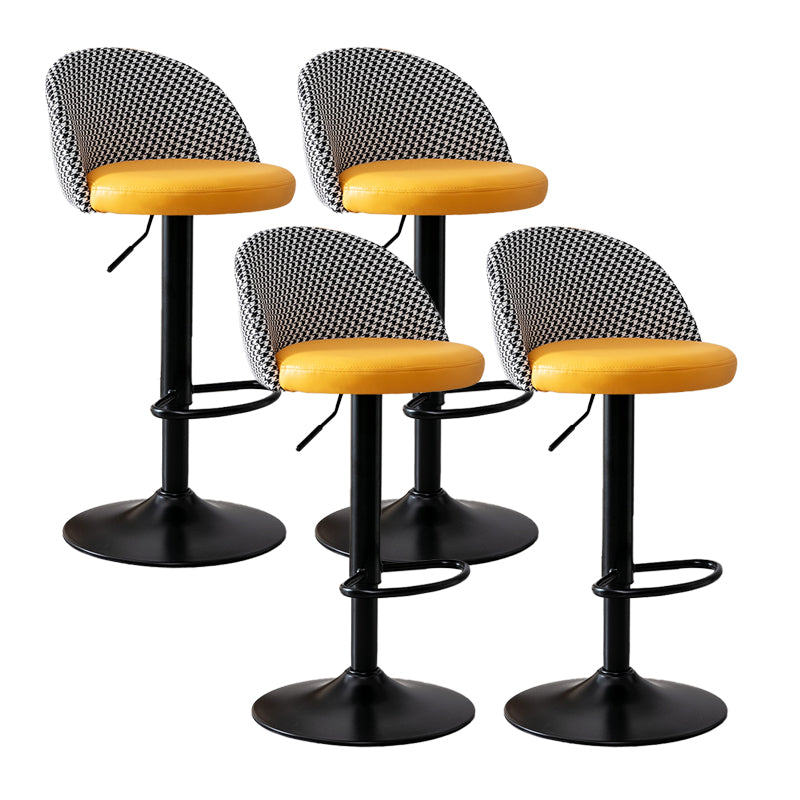 Modern Home Adjustable Height Stool Matte Finish Upholstered Bar Stools Orange 4 Piece Set Bar Stool(31"H) Clearhalo 'Bar Furniture' 'Bar Stools' 'bar_stools' 'furn' 'furn_bar_stools' 'Furniture' 'furniture_bar_stools' 'Kitchen & Dining Furniture' 5086826