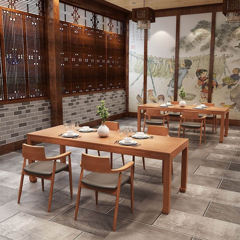 Modern Solid Wood Dining Table Set 1/2/5 Pieces Dining Set for Home Use Clearhalo 'Dining Room Sets' 'Dining Tables & Seating' 'dining_room_set' 'furn' 'furn_dining_room_set' 'Furniture' 'furniture_dining_room_set' 'Kitchen & Dining Furniture' 5086848