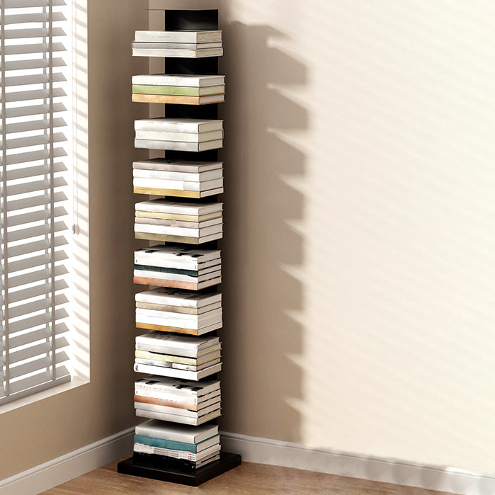 13.19"W Bookshelf Contemporary Style Invisible Bookcase for Home Office 13.2"L x 13.2"W x 68.9"H Black Clearhalo 'Bookcases' 'furn' 'furn_bookcases' 'Furniture' 'furniture_bookcases' 'Office Furniture' 5086863