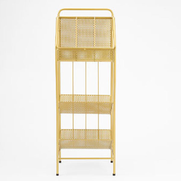 3-Shelf Metal Geometric Bookshelf Contemporary Closed Back Book Shelf,39" H x 11" W Clearhalo 'Bookcases' 'furn' 'furn_bookcases' 'Furniture' 'furniture_bookcases' 'Office Furniture' 5086892
