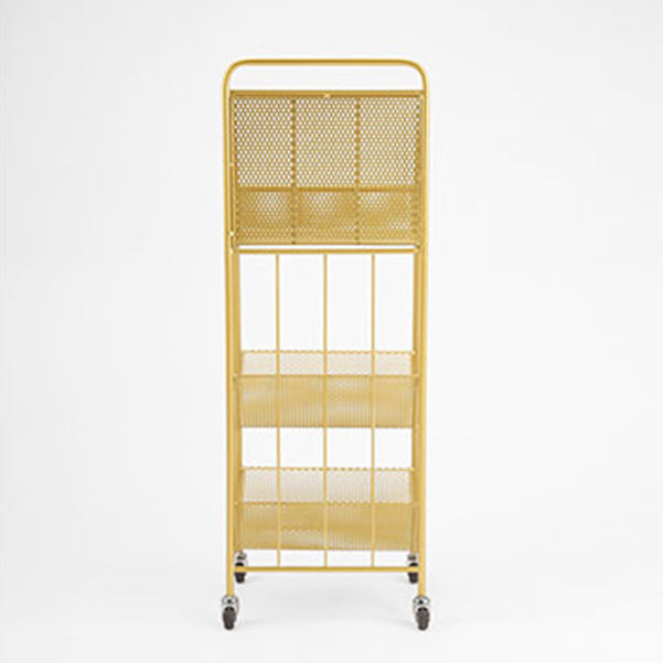 3-Shelf Metal Geometric Bookshelf Contemporary Closed Back Book Shelf,39" H x 11" W Clearhalo 'Bookcases' 'furn' 'furn_bookcases' 'Furniture' 'furniture_bookcases' 'Office Furniture' 5086893