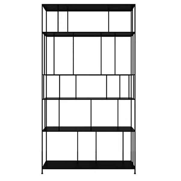 70.87"H Bookshelf Open Back Contemporary Style Bookcase for Home Office 39.4"L x 11.8"W x 70.9"H Matte Black Clearhalo 'Bookcases' 'furn' 'furn_bookcases' 'Furniture' 'furniture_bookcases' 'Office Furniture' 5086901