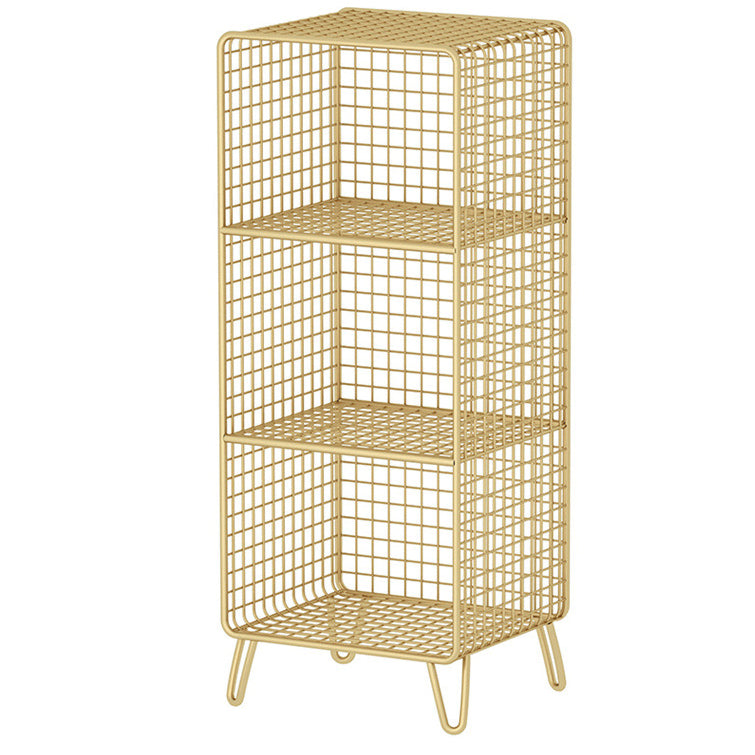 Modern Style Standard Bookcase Metal Closed Back Bookshelf for Home 14"L x 12"W x 35"H Gold Clearhalo 'Bookcases' 'furn' 'furn_bookcases' 'Furniture' 'furniture_bookcases' 'Office Furniture' 5086916