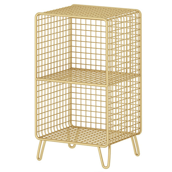 Modern Style Standard Bookcase Metal Closed Back Bookshelf for Home 14"L x 12"W x 26"H Gold Clearhalo 'Bookcases' 'furn' 'furn_bookcases' 'Furniture' 'furniture_bookcases' 'Office Furniture' 5086917