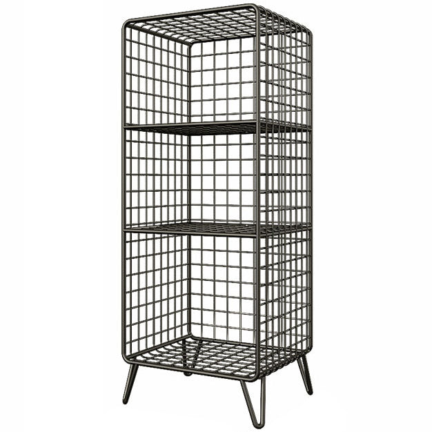 Modern Style Standard Bookcase Metal Closed Back Bookshelf for Home 14"L x 12"W x 35"H Black Clearhalo 'Bookcases' 'furn' 'furn_bookcases' 'Furniture' 'furniture_bookcases' 'Office Furniture' 5086921