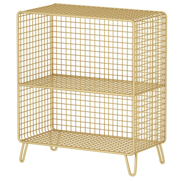 Modern Style Standard Bookcase Metal Closed Back Bookshelf for Home 24"L x 12"W x 28"H Gold Clearhalo 'Bookcases' 'furn' 'furn_bookcases' 'Furniture' 'furniture_bookcases' 'Office Furniture' 5086923
