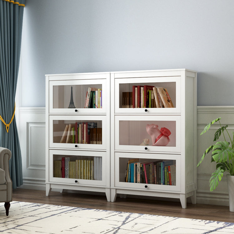 White Manufactured Wood Standard Bookcase Modern Bookshelf with Glass Doors Clearhalo 'Bookcases' 'furn' 'furn_bookcases' 'Furniture' 'furniture_bookcases' 'Office Furniture' 5086943
