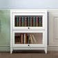 White Manufactured Wood Standard Bookcase Modern Bookshelf with Glass Doors 31.5"L x 13.9"W x 37.4"H Clearhalo 'Bookcases' 'furn' 'furn_bookcases' 'Furniture' 'furniture_bookcases' 'Office Furniture' 5086944