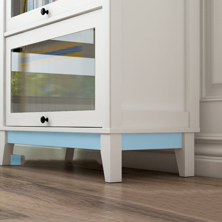 White Manufactured Wood Standard Bookcase Modern Bookshelf with Glass Doors Clearhalo 'Bookcases' 'furn' 'furn_bookcases' 'Furniture' 'furniture_bookcases' 'Office Furniture' 5086949