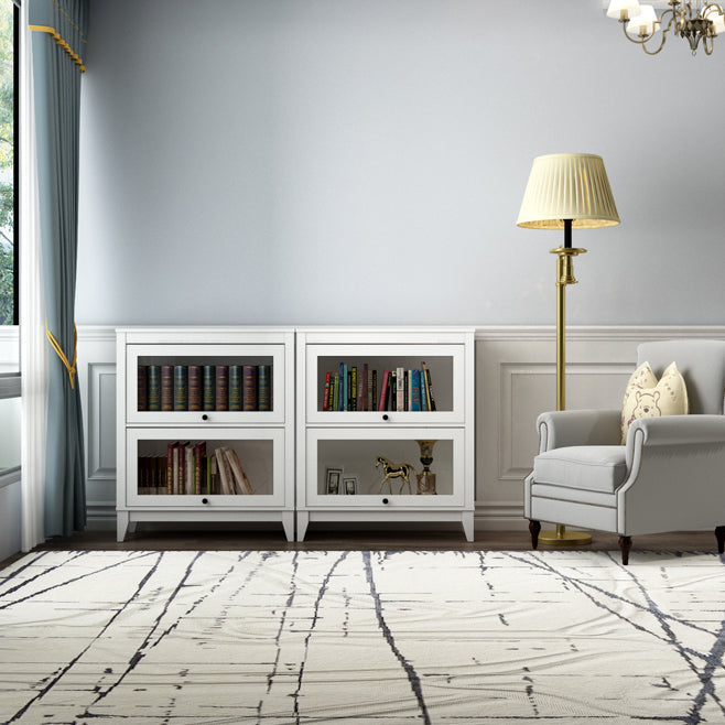 White Manufactured Wood Standard Bookcase Modern Bookshelf with Glass Doors Clearhalo 'Bookcases' 'furn' 'furn_bookcases' 'Furniture' 'furniture_bookcases' 'Office Furniture' 5086953