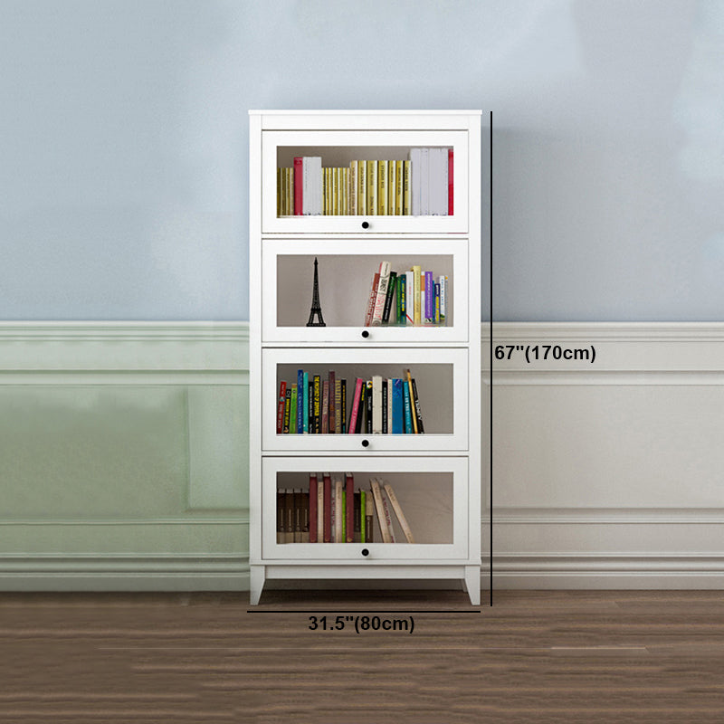 White Manufactured Wood Standard Bookcase Modern Bookshelf with Glass Doors Clearhalo 'Bookcases' 'furn' 'furn_bookcases' 'Furniture' 'furniture_bookcases' 'Office Furniture' 5086960