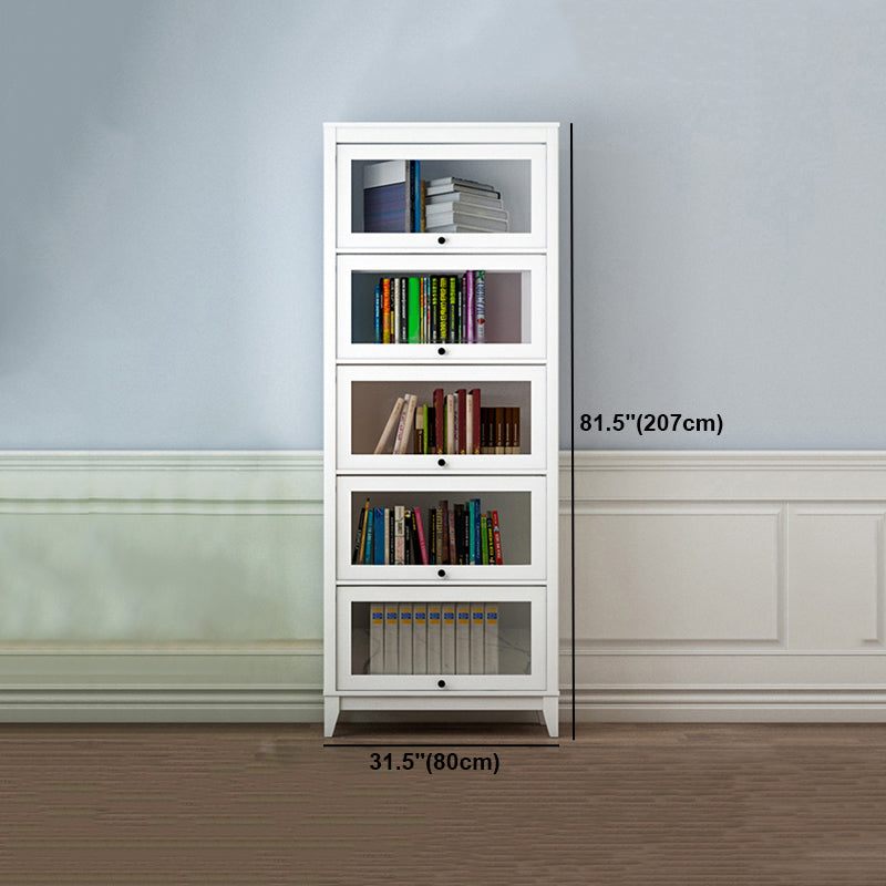White Manufactured Wood Standard Bookcase Modern Bookshelf with Glass Doors Clearhalo 'Bookcases' 'furn' 'furn_bookcases' 'Furniture' 'furniture_bookcases' 'Office Furniture' 5086961
