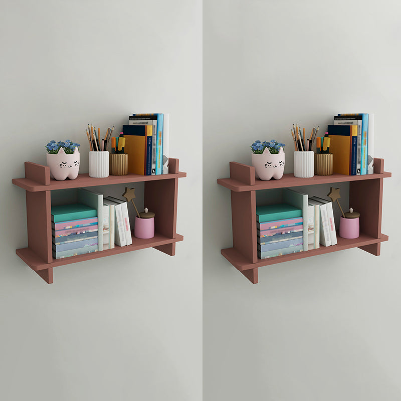 Closed Back Bookshelf Contemporary Style Wall Mounted Bookcase for Study Room and Office Red 2 Piece Set Clearhalo 'Bookcases' 'furn' 'furn_bookcases' 'Furniture' 'furniture_bookcases' 'Office Furniture' 5086964