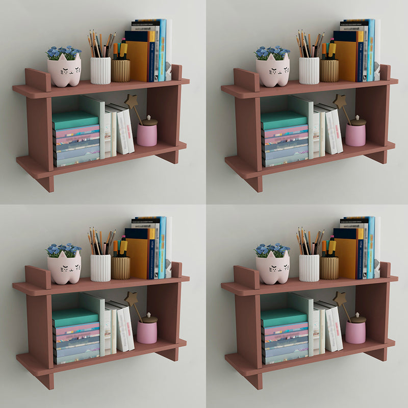 Closed Back Bookshelf Contemporary Style Wall Mounted Bookcase for Study Room and Office Red 4 Piece Set Clearhalo 'Bookcases' 'furn' 'furn_bookcases' 'Furniture' 'furniture_bookcases' 'Office Furniture' 5086966