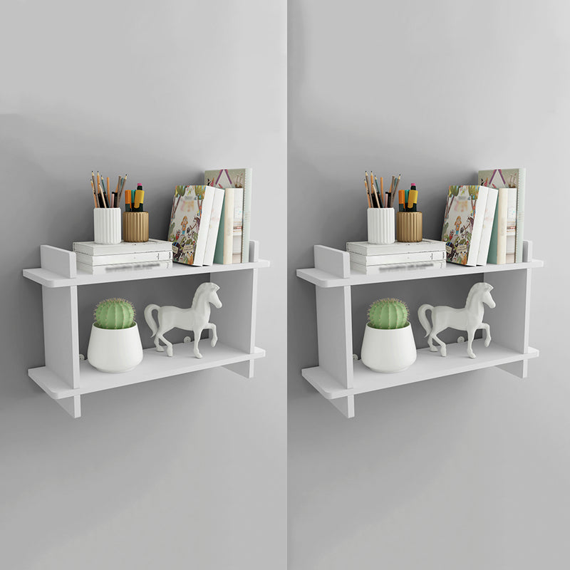 Closed Back Bookshelf Contemporary Style Wall Mounted Bookcase for Study Room and Office White 2 Piece Set Clearhalo 'Bookcases' 'furn' 'furn_bookcases' 'Furniture' 'furniture_bookcases' 'Office Furniture' 5086970