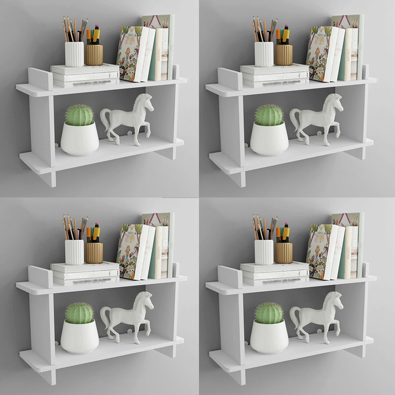 Closed Back Bookshelf Contemporary Style Wall Mounted Bookcase for Study Room and Office White 4 Piece Set Clearhalo 'Bookcases' 'furn' 'furn_bookcases' 'Furniture' 'furniture_bookcases' 'Office Furniture' 5086972