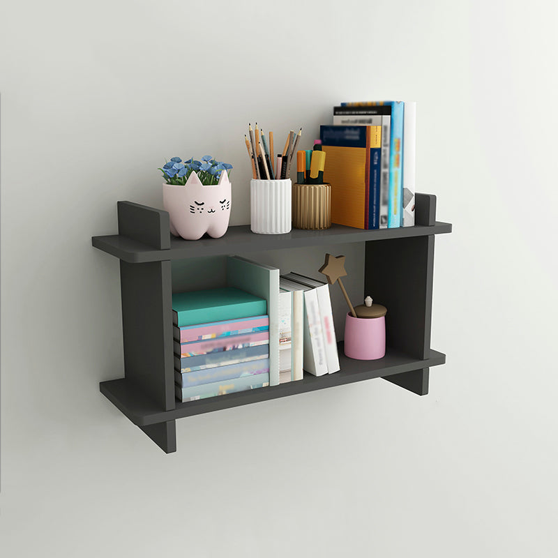 Closed Back Bookshelf Contemporary Style Wall Mounted Bookcase for Study Room and Office Black 1 Piece Clearhalo 'Bookcases' 'furn' 'furn_bookcases' 'Furniture' 'furniture_bookcases' 'Office Furniture' 5086973