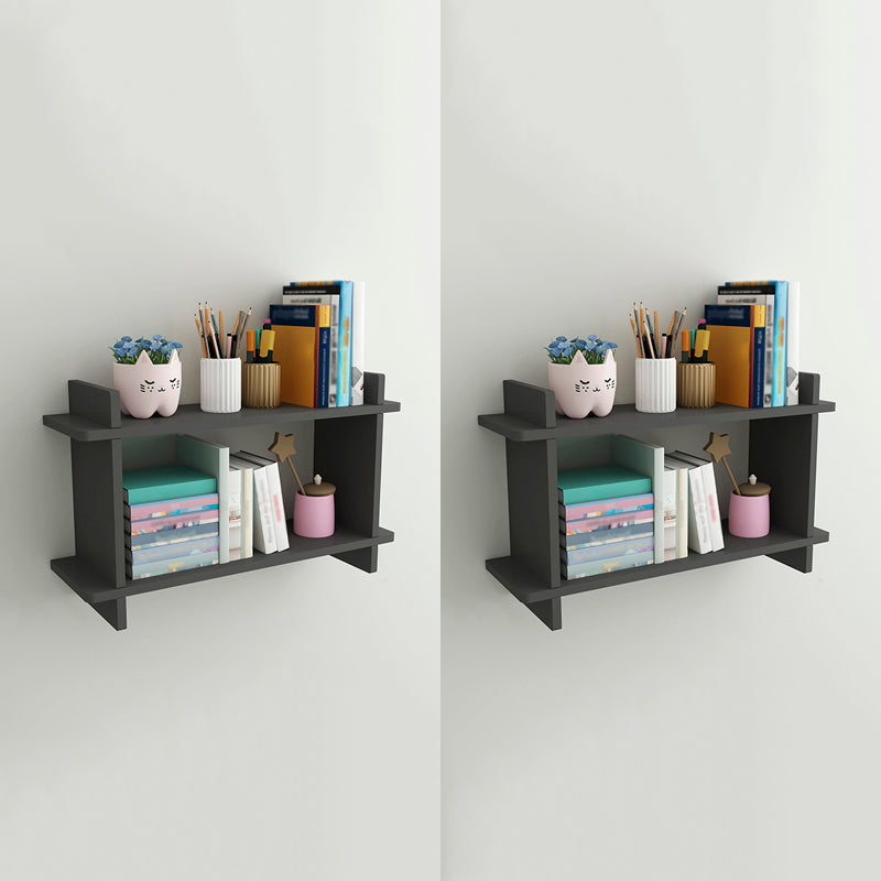 Closed Back Bookshelf Contemporary Style Wall Mounted Bookcase for Study Room and Office Black 2 Piece Set Clearhalo 'Bookcases' 'furn' 'furn_bookcases' 'Furniture' 'furniture_bookcases' 'Office Furniture' 5086974