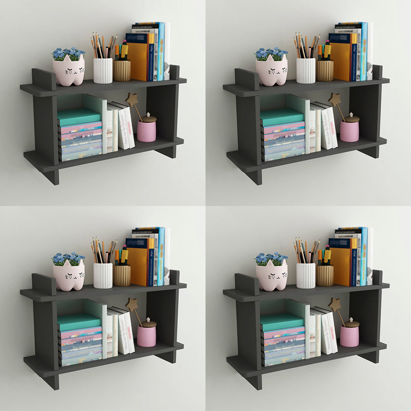 Closed Back Bookshelf Contemporary Style Wall Mounted Bookcase for Study Room and Office Black 4 Piece Set Clearhalo 'Bookcases' 'furn' 'furn_bookcases' 'Furniture' 'furniture_bookcases' 'Office Furniture' 5086975