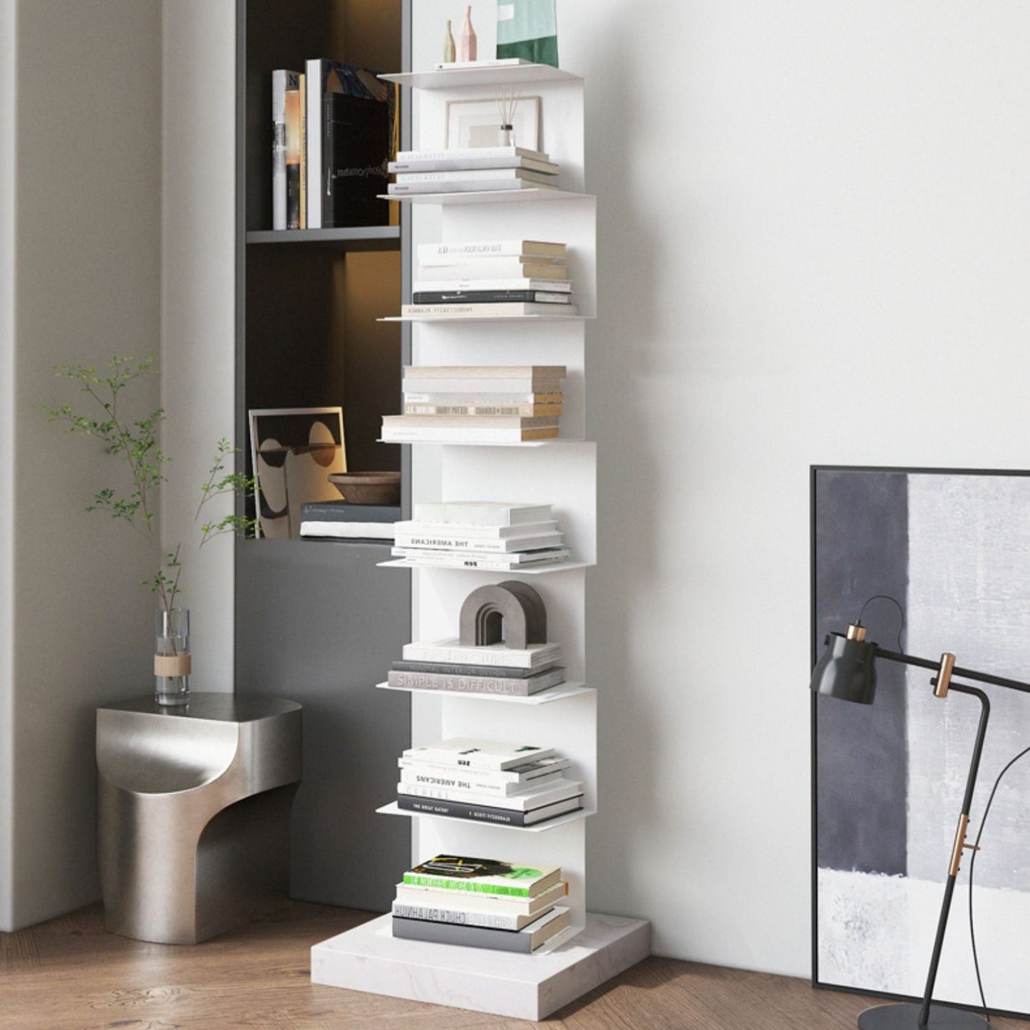 Closed Back Bookcase Contemporary Style Invisible Bookshelf for Study Room and Office Clearhalo 'Bookcases' 'furn' 'furn_bookcases' 'Furniture' 'furniture_bookcases' 'Office Furniture' 5086986