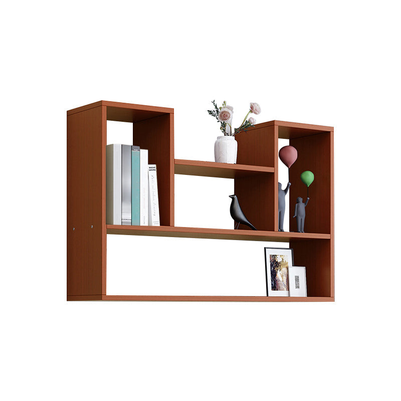 Wall Mounted Bookshelf Contemporary Style Bookcase for Study Room and Office Brown 35.4"L x 7.9"W x 29.5"H Clearhalo 'Bookcases' 'Furniture' 'furniture_bookcases' 'Office Furniture' 5087054
