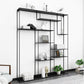 White and Black Etagere Bookshelf Modern Iron Open Bookshelf Clearhalo 'Bookcases' 'furn' 'furn_bookcases' 'Furniture' 'furniture_bookcases' 'Office Furniture' 5087098